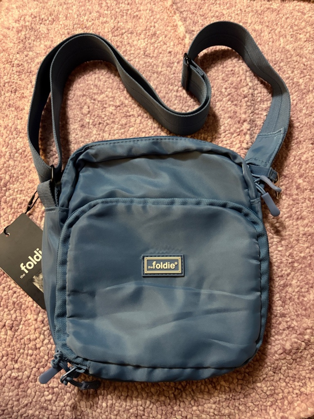 The Foldie Compact Crossbody Bag in Blue